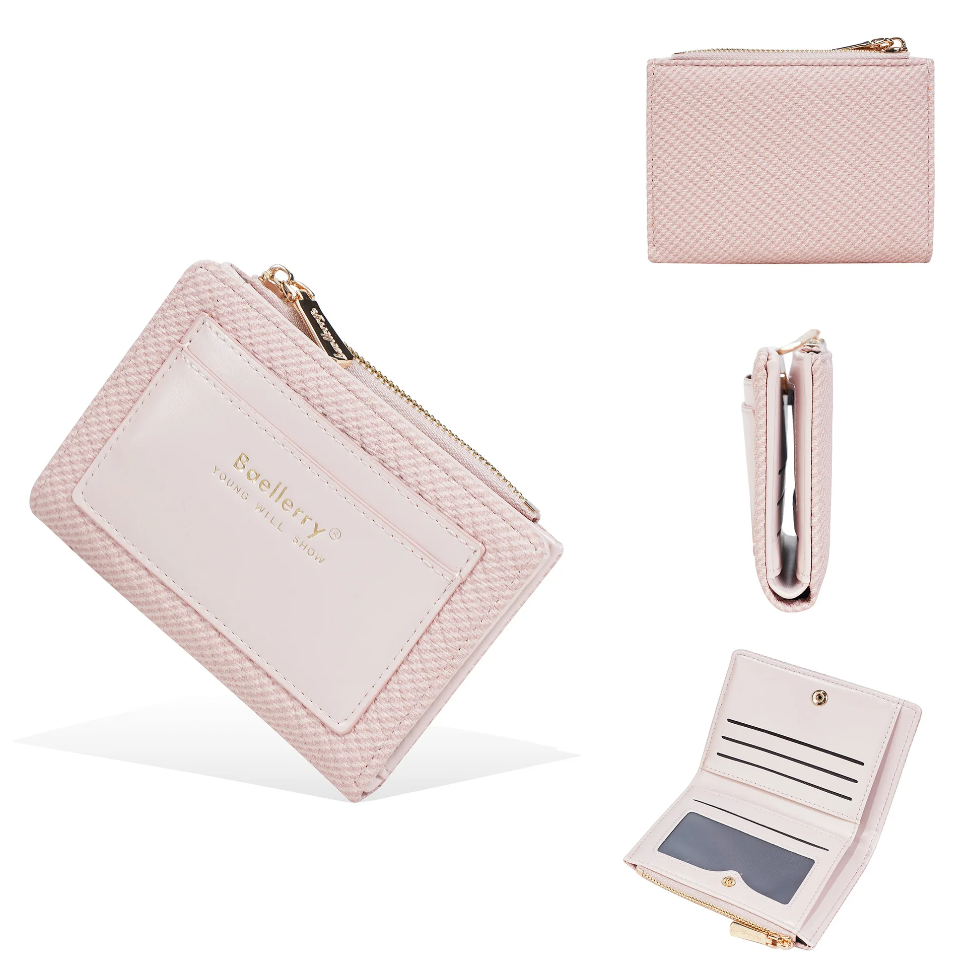 1Pcs/Baellerry Fashionable Zipper Wallet with Multiple Card Slots, Lightweight and Portable, Can Hold Banknotes and Coins, Suitable for Both Men and Women