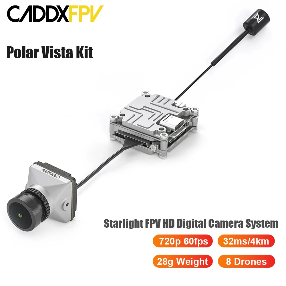 

CADDX Polar Vista Kit Starlight Digital FPV HD Camera System 16:9 720p 60fps FOV 162 for FPV RC Racing Drone DJI FPV Goggles