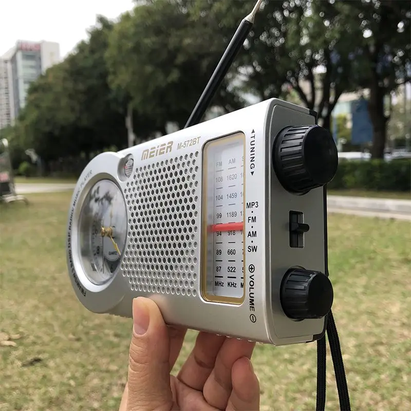 Portable FM AM SW Radio High Sensitivity Clock Radios Receiver Wireless Bluetooth Speaker MP3 Music Player Support U Disk AUX