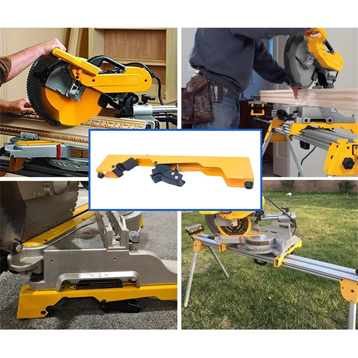 FACULX Verstekzaag werkstation gereedschap montagebeugel compatibel met vervanging, DW723 DW7231 DWX724, 12 inch bladlengte, intrekbare klemmen