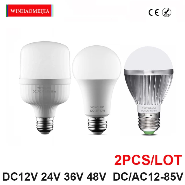 2PCS LED Bulb E27 AC 24V 36V Led Lamp 6W 9W 15W