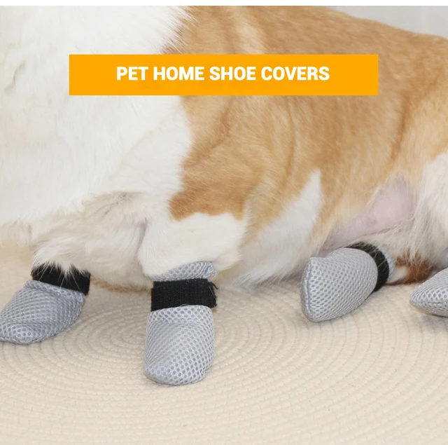 Cat Socks Anti-Scratch Protective Cats Shoes Soft Breathable Home Pet Booties With Secure Velcro Fit Noise Free Pet Supplies 4