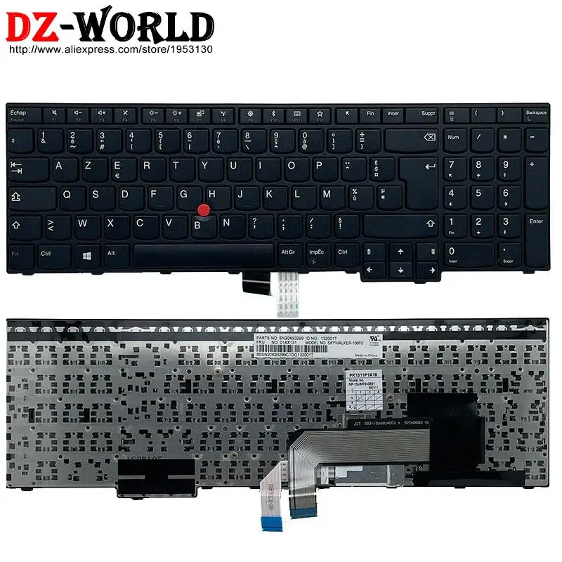 Azerty be Belga fr Francês es Espanhol Teclado para Lenovo Thinkpad E570 E570c E575 Laptop 01ax126 01ax131 01ax210 - Imagem 5