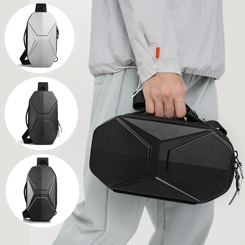 Neouo Cool Hard Case Sling Bags with USB Charging Port Model Show