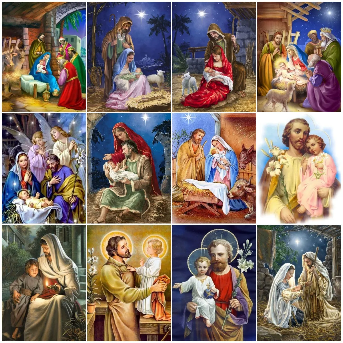 

5D Diamond Art Painting, Religious Icons, Cross Stitch, Mosaic Home Decoration, Scenes of Jesus' Birth, DIY