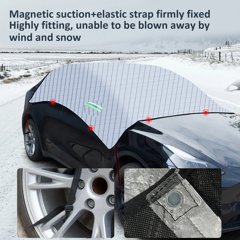 For Tesla Model 3 Winter Windshield Snow Cover Car Sun Shade Block Frost Protection Model Y Anti-ice Front Windscreen Cover
