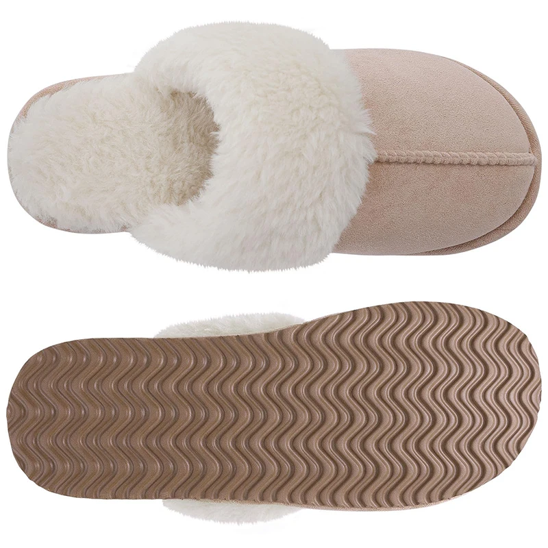 Soft Fluffy Fuzzy Women Slippers Warm Winter House Shoes