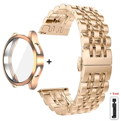 Stainless Steel Watch Strap with Soft TPU Protector Case - Watch4 Classic 42mm (Rose Gold)