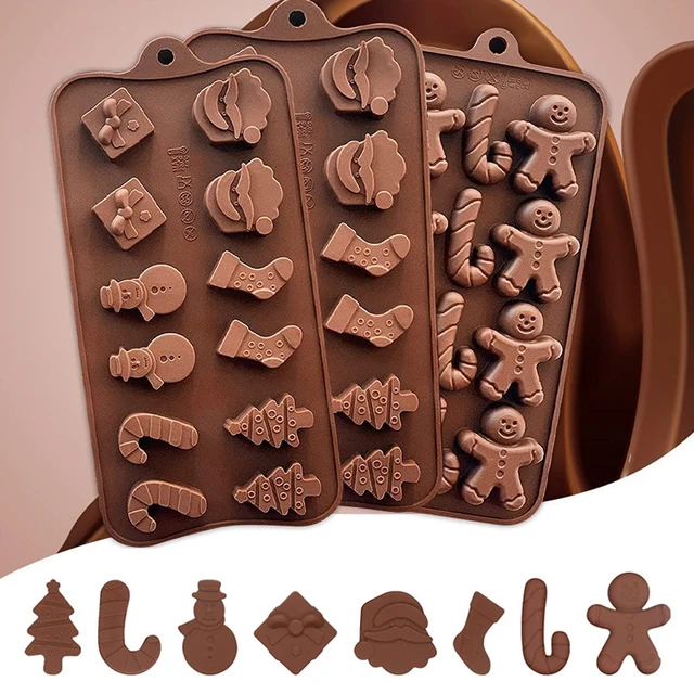 Christmas Silicone Chocolate Mould Xmas Candy Mold Trays Baking Mould Santa  Clause Snowman Present Gingerbread Candy