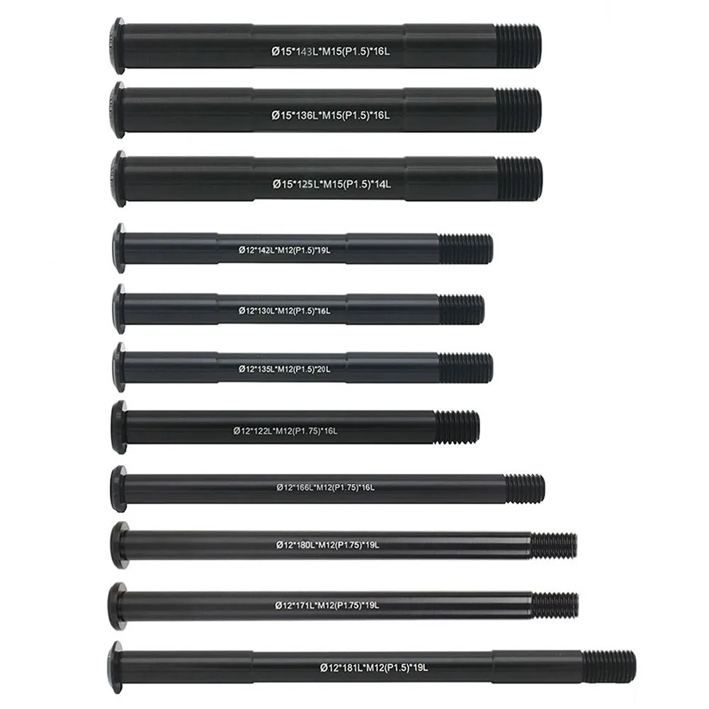 

Bicycle Replacement Front/Rear Thru Axle 12/15mm 122-181L P1.5/P1.75 Bike Quick Release Hubs Tube Shaft Skewers Cycling Parts