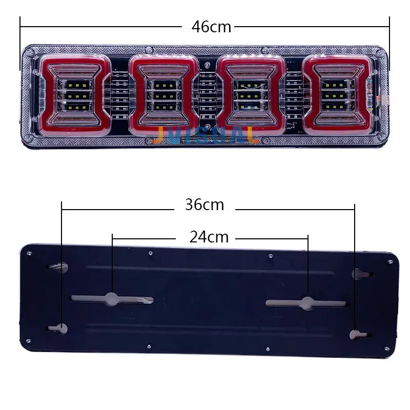 2x 46cm Waterproof LED Truck Trailer Lorry Caravan Taillight Warning Light Rear Taillight stop lorry Bus Brake Reverse turn lamp led tail lights led warning lights