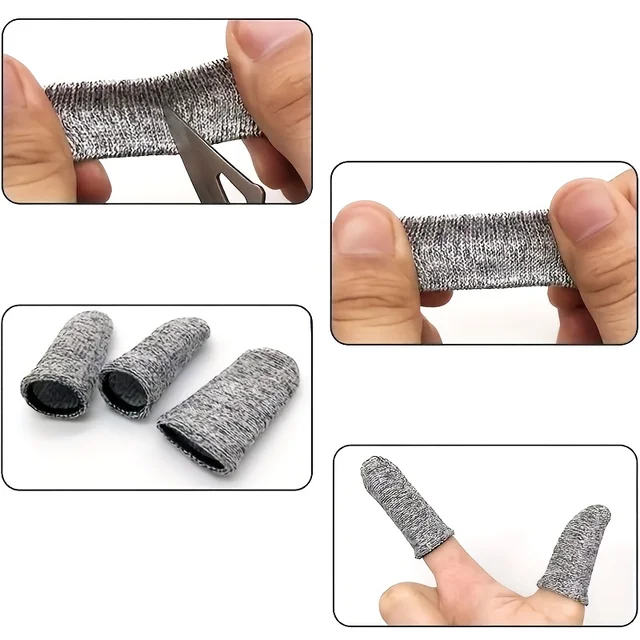 10pcs Cut Resistant Finger Cots, Labor Protection For Kitchen, Work, Sculpture, Anti-Slip & Reusable Finger Protector 5