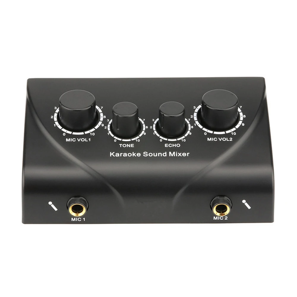 EU Plug Karaoke Sound Mixer With RCA for Company PC TV Speaker Karaoke OK Suara Sistem Echo Mixer