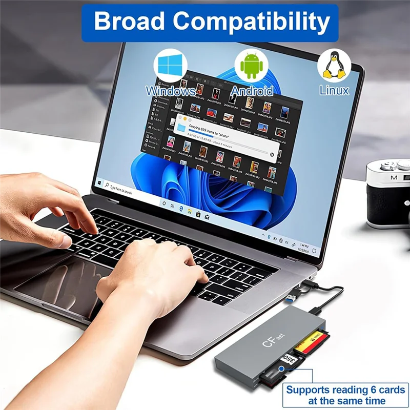 6개의 카드를 동시에 읽기 CF/MS/SD/TF/XD/Cfast 카메라 카드 리더기 휴대폰 태블릿 메모리 카드 리더기-ABVK