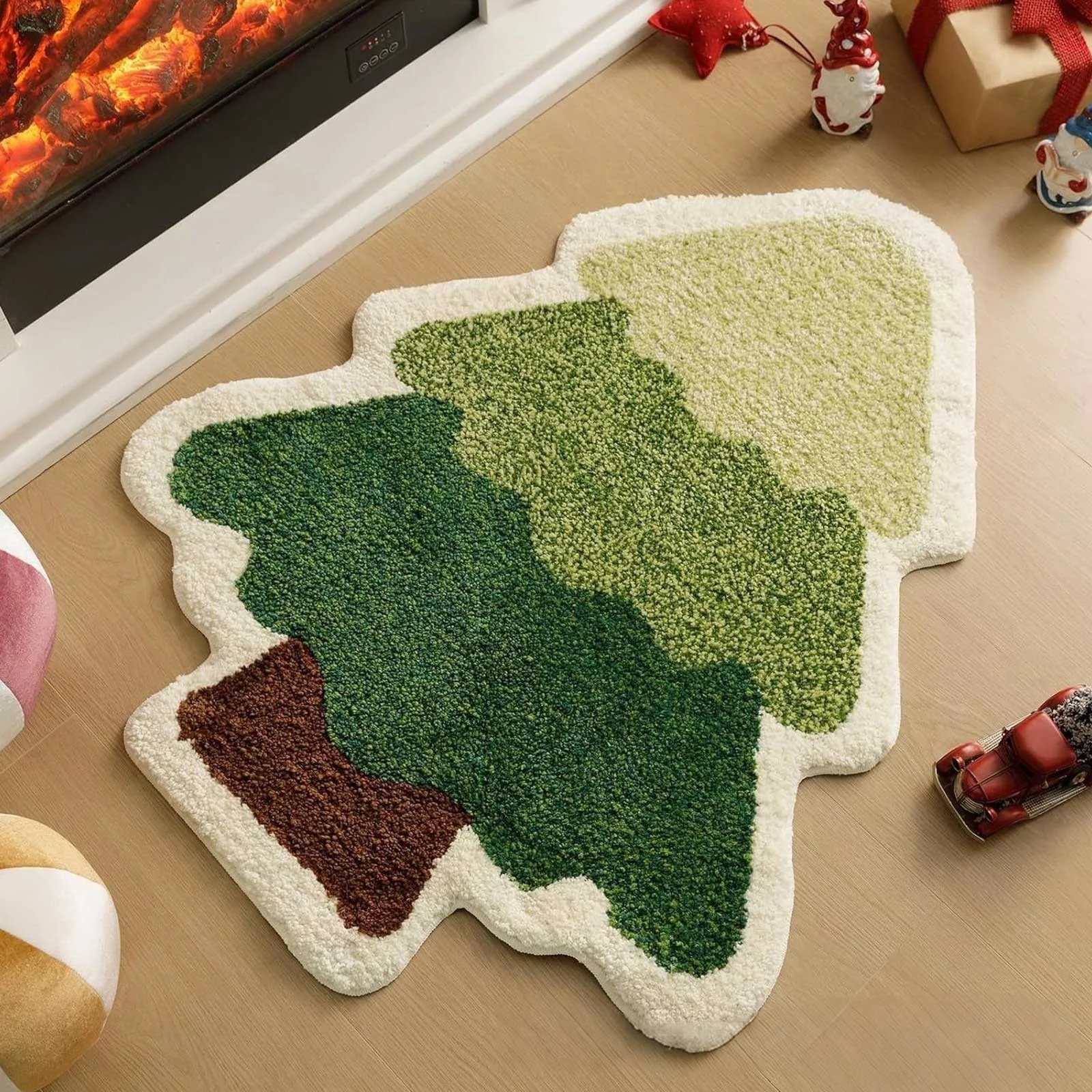 40x60cm Christmas Themed Cartoon Bathroom Mats Cute Xmas Tree Claus Anti-Slip Floor Rugs Shower Room Doormat Machine Washable