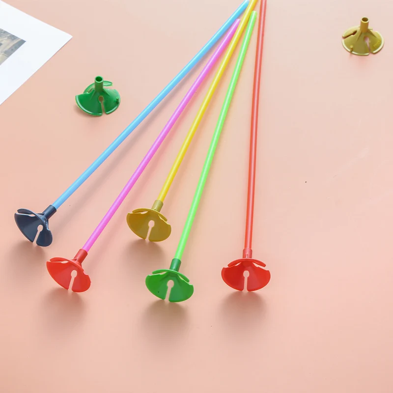 50/100set 27cm Latex Balloon Stick Colorful Pvc Rods Balloons Holder