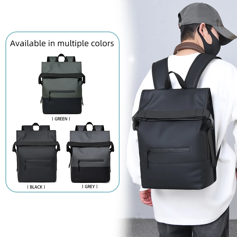 Men's travel backpack, 17 inch laptop bag with multiple pockets, adjustable shoulder straps, stylish appearance
