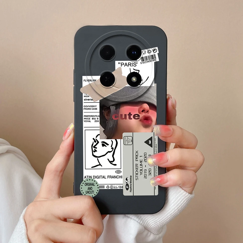Fashion Pretty Sweet Girl Soft Liquid Silicone Phone Case - Protective Cover