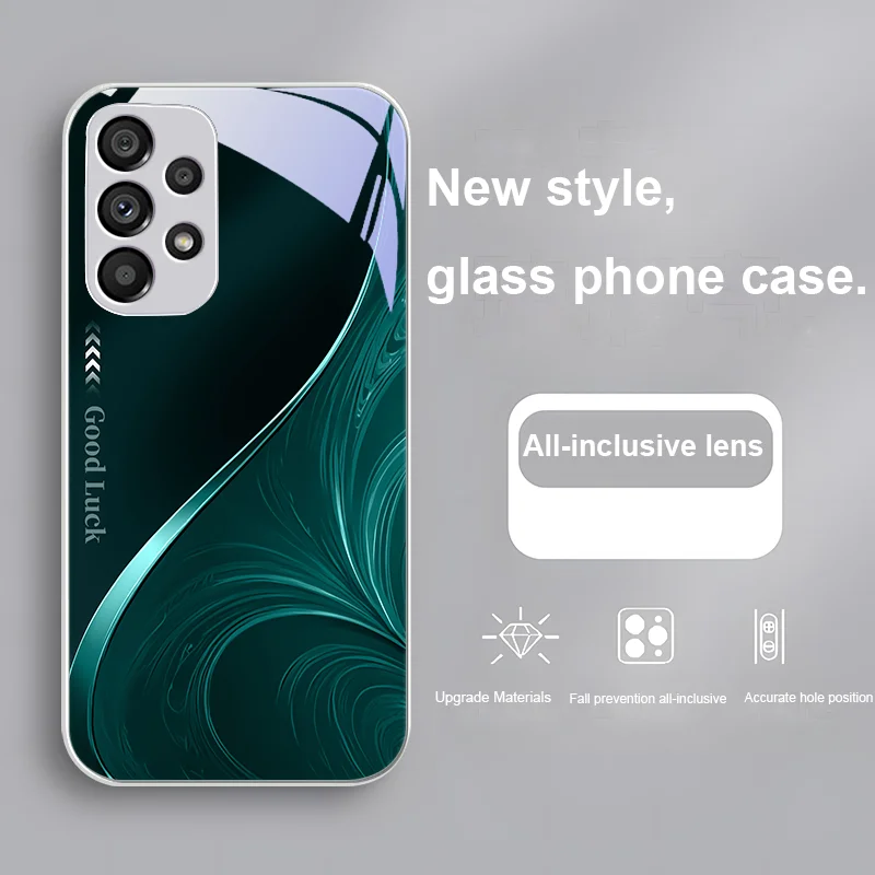 Rhythmic Texture Black Tempered Glass Phone Case