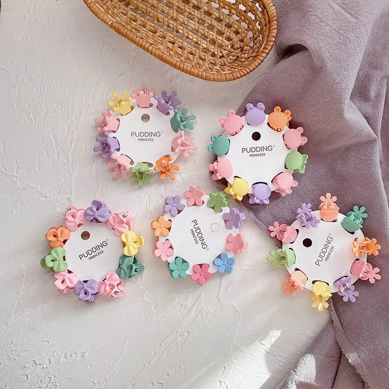 10Pcs/set Baby Hair Claw Clips Candy Color Flower Bow Kids Hairpins Sweet Princess Baby Girls Hair Claw Headwear baby accessories store near me	