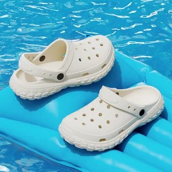 2026 Women and Men's Hole Shoes Summer Non-Slip Outdoor Sandals Closed Toe Shit Feeling Beach Slippers Thick Bottom Soft Bottom 1