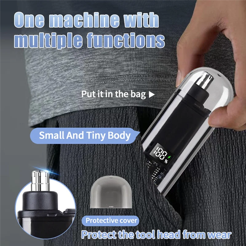 【독점】코털 트리머용 미니 휴대용 충전식 트리머 코와 귀털 다듬기용