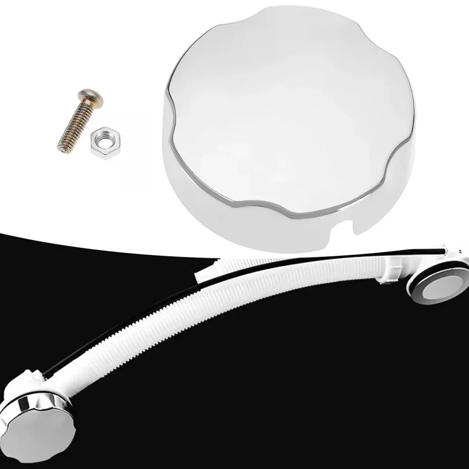 Bouton Chromé Rotatif Pour Baignoire - 75 Mm, Plastique, Facile à Installer, Empêche Les Débordements - 6