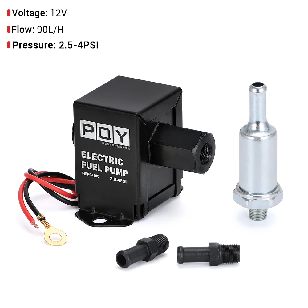 Electronic 12V Fuel Pump 2.5-7PSI Pressure 90LPH Gas Petrol Diesel Compatible FEP12SV E8012S For Auto Carburetor Motorcycle