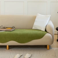 Solid Color Sofa Cover for Living Room Chenille Irregular Shape Sofa Towels Mat Anti-Slip Couch Slipcovers Area Rug Home Decor 2