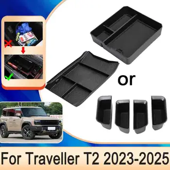 Scatola di immagazzinaggio del bracciolo dell'auto per Chery Jetour Traveller T2 2023 2024 2025 floccaggio Organizer accessori per la scatola di immagazzinaggio del bracciolo centrale