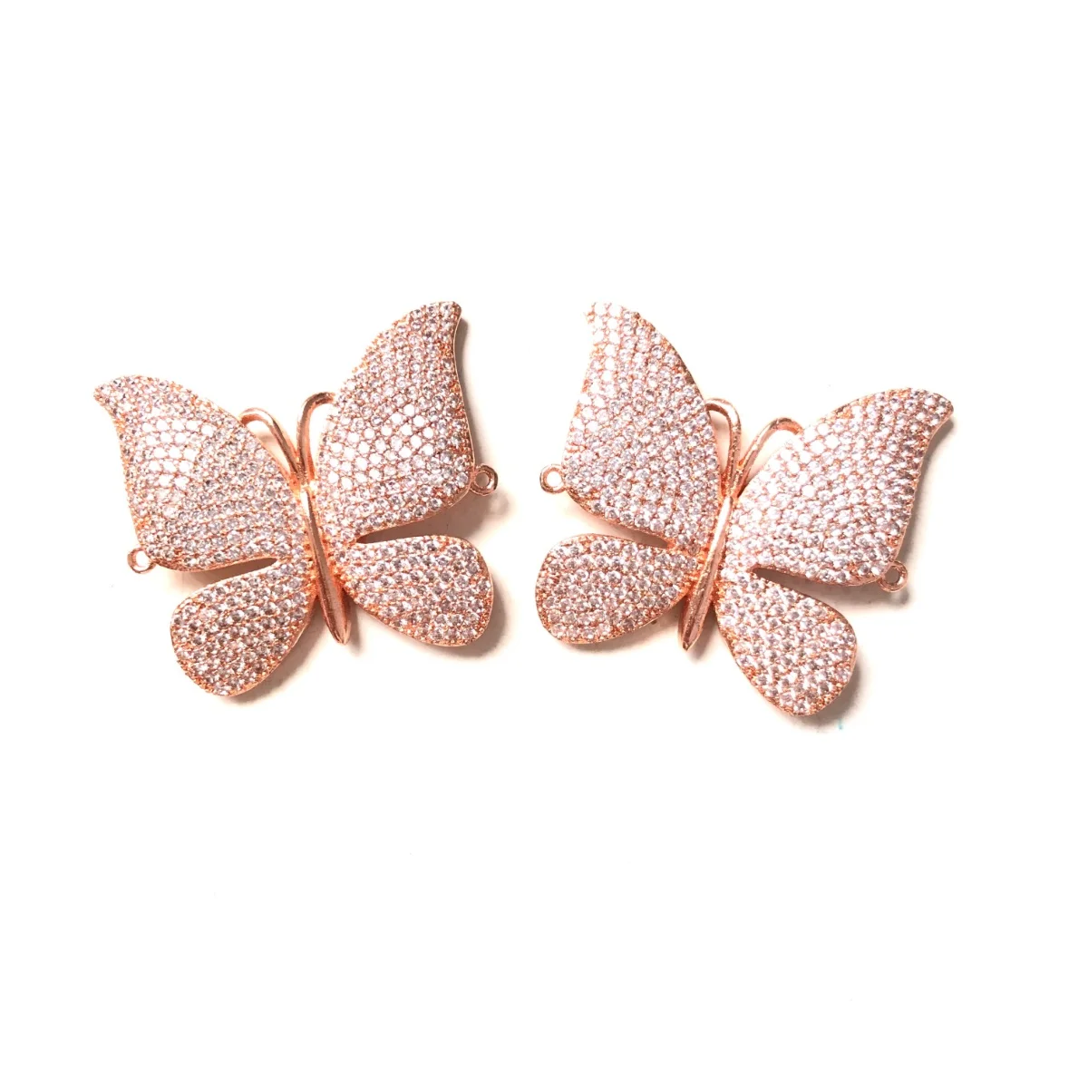 5pcs Big Size Zirconia Pave Butterfly Connectors Bling Pendant Charms for Women Bracelet Necklace Making Jewelry Accessories