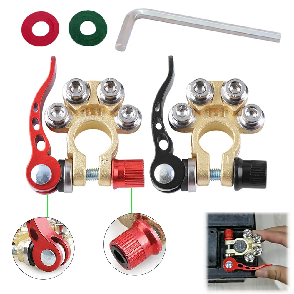 Car Cable Connector Battery Bornes Main Cable Post Clamp Terminal 12V