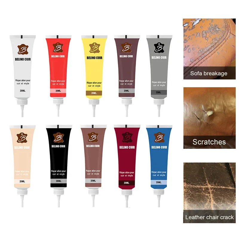 Leather repair gel 20ml for sofa boots home car auto seat