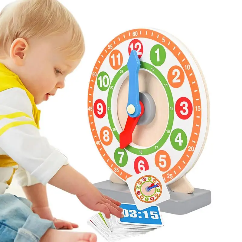 

Toy Clocks For Kids Toddler Time Learning Toy Clocks With 48pcs Cards Time And Clocks Learning Enlightenment Learning Toys For