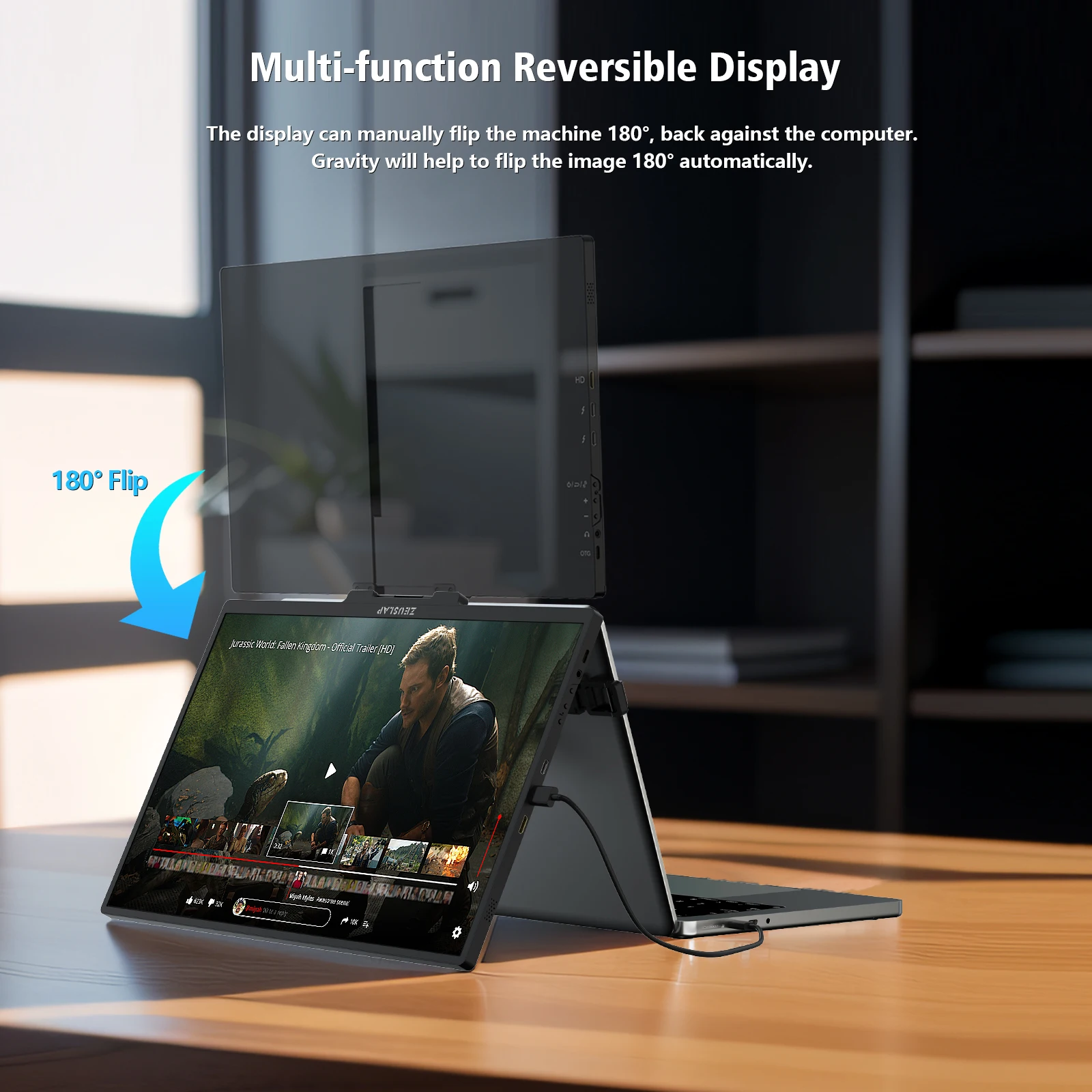 ZEUSLAP -Moniteur portable de voyage, 120/60Hz, 15.6 FHD, IPS, pour ordinateur portable, téléphone, Xbox, Switch et PS4  7