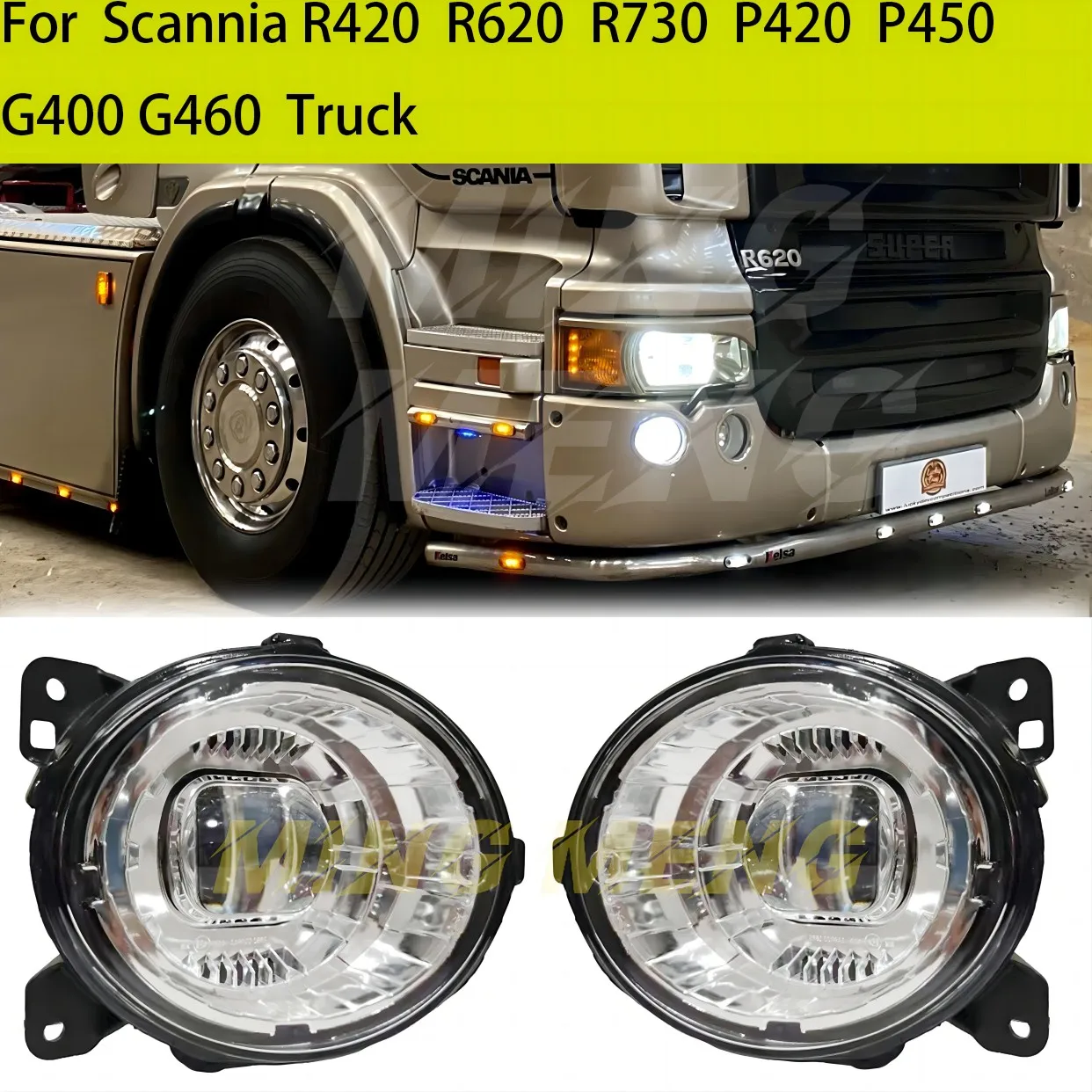 

1PAIR LED Fog Lights for Scania 5 Series 04-10 for 6 Series P & R 10-17 for P G R T Series Daytime Running Lamp 1931614/1931613