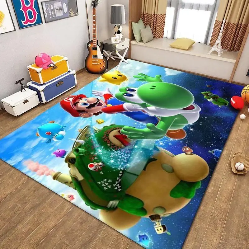 

80X160cm Super Mario Brothers Carpet Living Room Nintendo Game Animation Anti-skid Boys Bedroom Bedside Mat