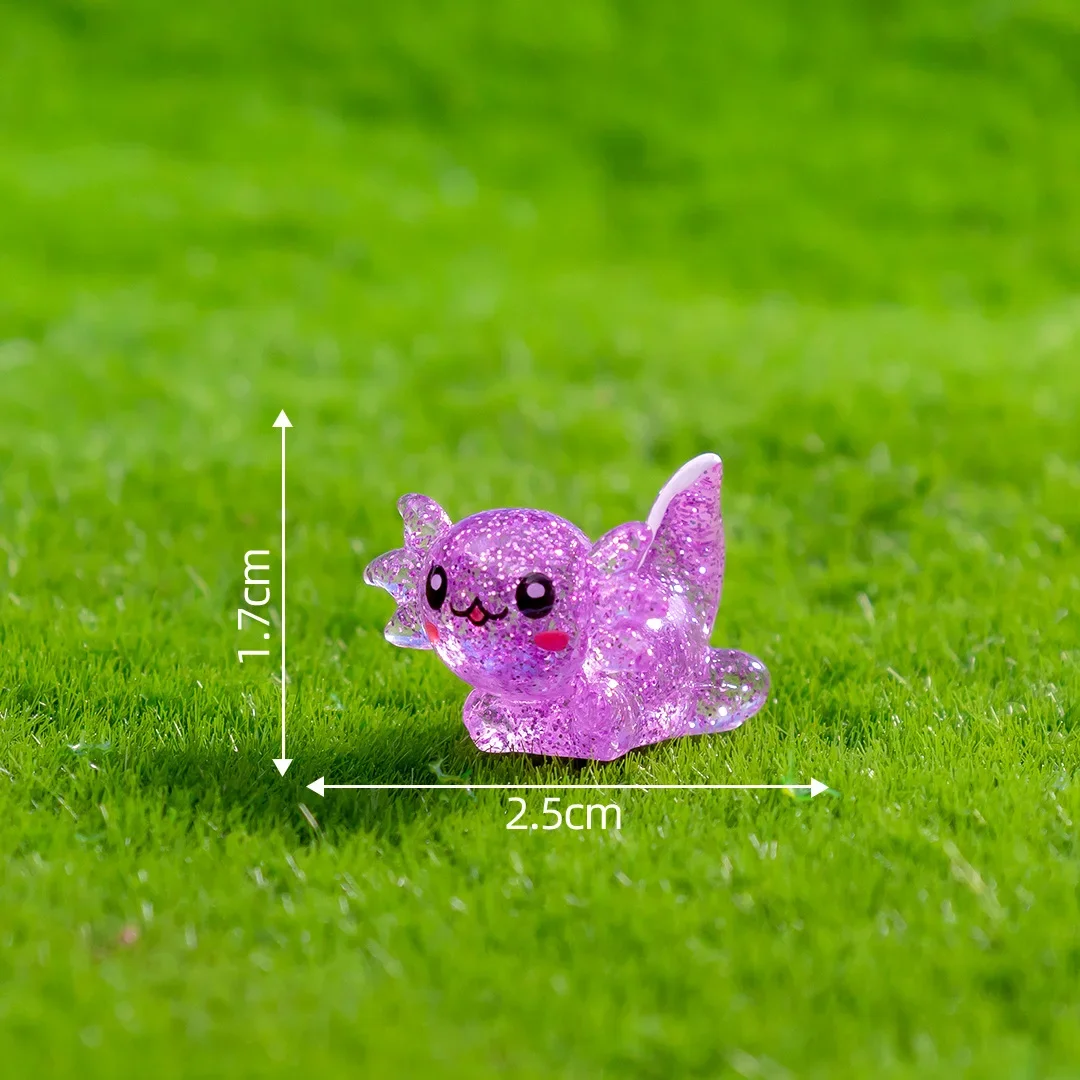 Axolotl-figuren | Schattige harsaquariumfiguren Glow in the Dark - Kleine huisdecoratie, lichtgevende Axolotl-beeldjes voor tankdecoratie, tuin, landschap Karfri