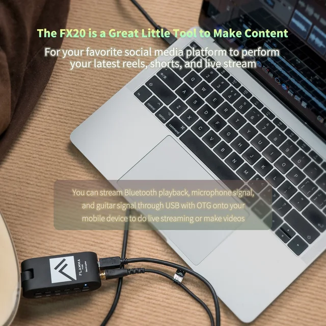 FLAMMA FX10 Amplificatore Per Cuffie Chitarra Portatile - 14 Amp, 14 Effetti E Drum Machine - Foto 4