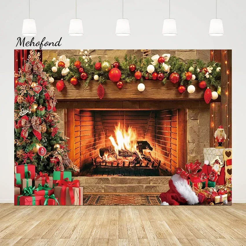 

Фотофон Mehofond с надписью "Merry Christmas", Рождественская елка, подарок, камин, портрет, семейная фотография, Фотостудия