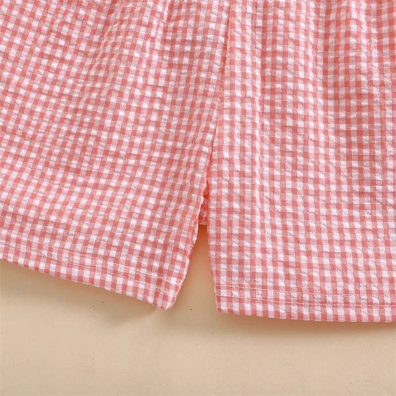 Summer Kids Toddler Boys Girls Shorts Plaid Print Casual Elastic Short Pants Cute Clothes