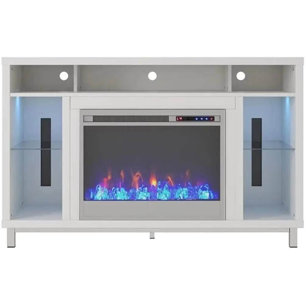 Lumina Electric Fireplace TV Stand TVs up to 48 Inch with Adjustable 7-Color LED Remote Control Heater Timer Media Storage 6