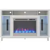 Lumina Electric Fireplace TV Stand TVs up to 48 Inch with Adjustable 7-Color LED Remote Control Heater Timer Media Storage 6