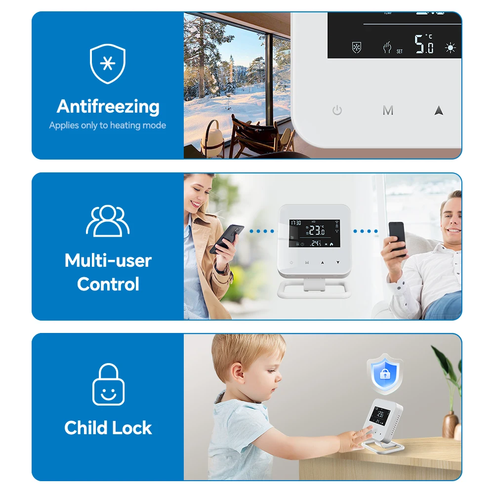 Smart Programmable Temperature Controller WiFi Wireless Thermostat for Gas Boile
