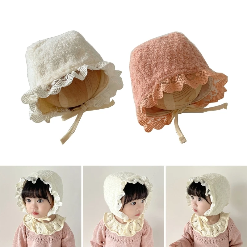 

and Cosy Princess Baby Hat Lace Trim Toddlers Beanie Cap Warm Newborn Bonnet Cap Shower Gift for 2-16 Months Girls