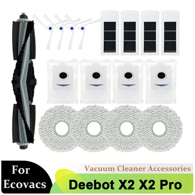 

Запасные части для робота-пылесоса Ecovacs Debot X2 / X2 Pro / X2 Omni, основная боковая щетка, фильтр, тряпка для швабры, мешок для пыли