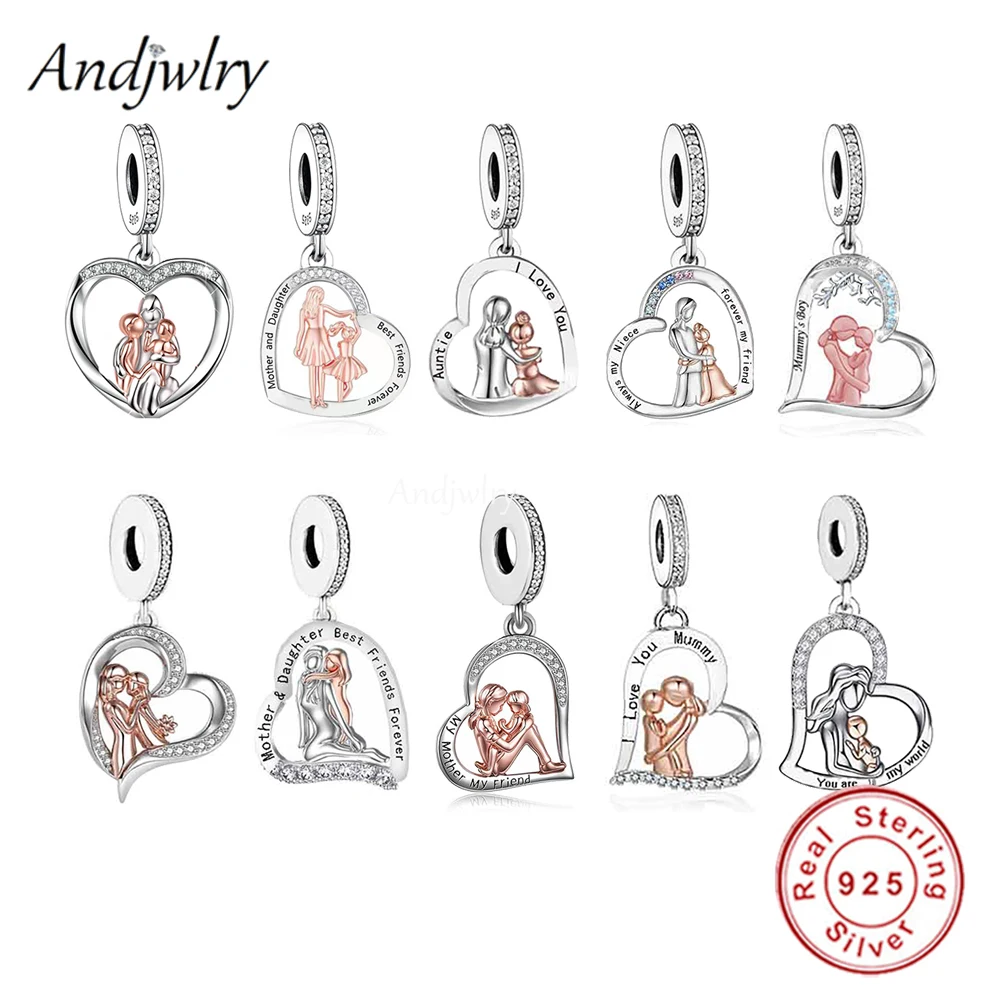 Gli Amici Sono La Famiglia Ciondola Il Braccialetto Con Ciondolo In Argento 925 Originale Papà Mamma Grandad Nonna Sorella Cuore Braccialetto Gioielli