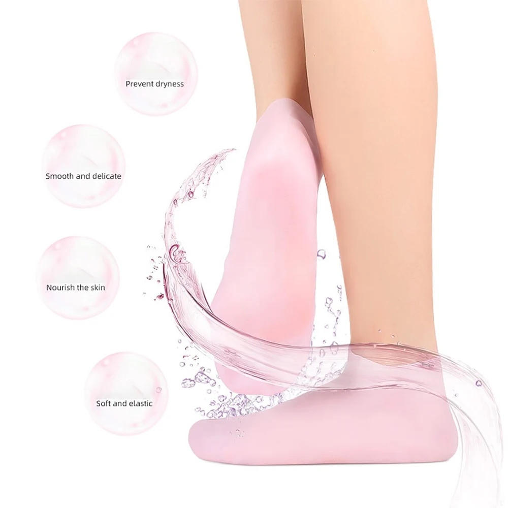 Silicone Moisturizing Socks Foot Care Women Foot Covers Gel Socks Spa Pedicure Sock Moisturizing Overnight 1Pair