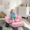 Kids Sofa Set with Footstool for Toddlers and Babies, Pink 1