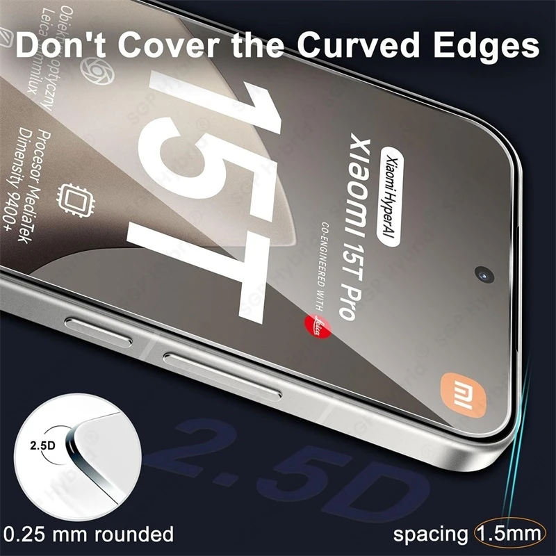 3-Pack HD Tempered Glass Screen Protector - Case Friendly, 9H Hardness